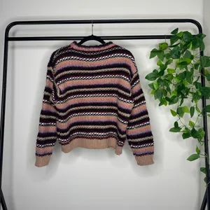Anthropologie Elsamanda Striped Chunky Knit Alpaca Wool Blend Sweater M Medium thumbnail 3