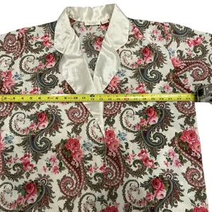 Vintage 90s gold label Victoria’s Secret floral paisley print robe scalloped hem thumbnail 5