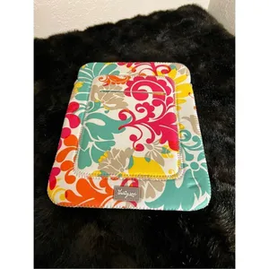 Thirty-One Tablet Cover Colorful Floral Leaf Tote a Tablet bag with Back Pocket thumbnail 3