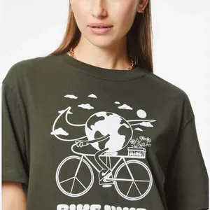 Nike Bike Nike Women’s Earth Day T Shirt White Graphic Boyfriend Tee Sz M thumbnail 1