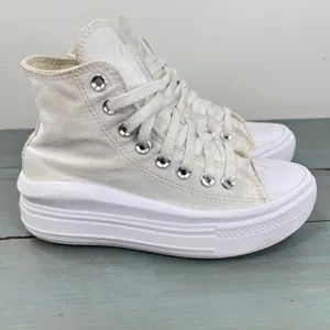Converse Chuck Taylor All Star Move White Platform High Top Sneakers Womens 5 thumbnail 4