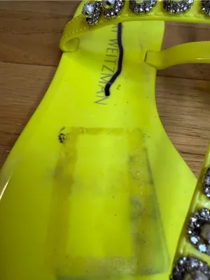 Stuart Weitzman Goldie Jelly Sandals in Neon Yellow - Size 7 thumbnail 5