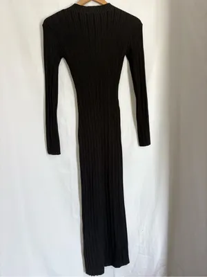 Almost Famous Long Sleeve Black Ribbed Knit Maxi Dress small thumbnail 6