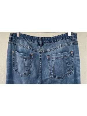 Free People Skylar Button Boho Hippie Bell Bottom Flare Jeans Size 30 Festival thumbnail 5