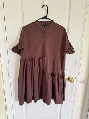 En Saison Brown Babydoll Mini Dress thumbnail 5