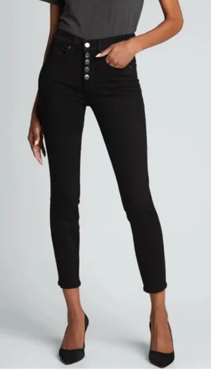 Veronica Beard Debbie Black Skinny Jeans Raven Button Fly- Size 25 0 thumbnail 1