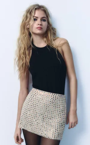 Zara sparkly tulle mini skirt thumbnail 1