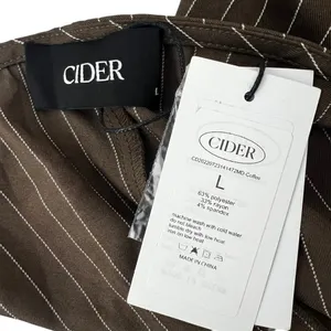 NWT Cider Pinstripe Mini Dress Brown Preppy Button Front Scoop Neck Size L thumbnail 4