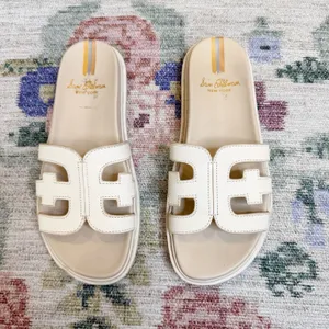 Sam Edelman White Valeri Slide Sandals Size 8 Cutout H Resort Beachy Coastal‎ thumbnail 3