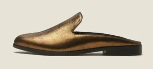 Donna Karan • Mott Mule leather backless loafer Bronze gold metallic slide thumbnail 1