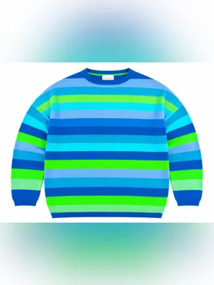 BRODIE Cashmere Striped Round Neck Oversized Pullover Sweater Size Large thumbnail 7