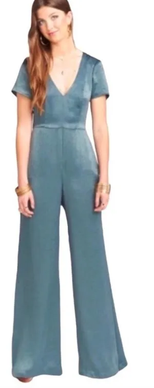 Show Me Your Mumu Slate Sage Sheen Brianna Jumpsuit Size M thumbnail 1
