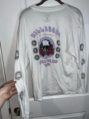 Billabong Under the Sun Tour Skull Roses Suns Long Sleeve Tshirt Size Medium thumbnail 4