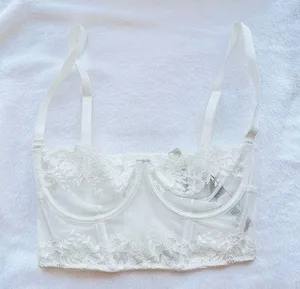 Skims Femme Lace balconette Unlined Demi Corset Marble White Bridal Size M NWT thumbnail 1