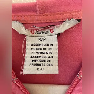 Guess Y2K Vintage Pink Zip Up Hoodie with Rhinestones Silky Pockets Size S‎ thumbnail 3