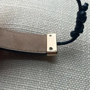 CHLOÉ | Embroidered-Logo Leather Woody Bracelet Navy Blue thumbnail 9