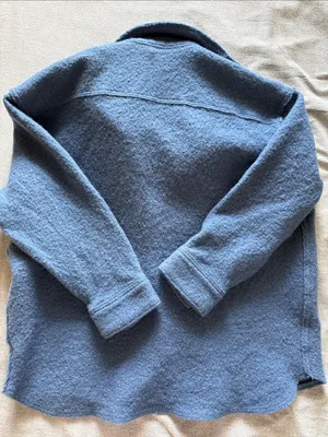 Banana Republic Dusty Blue Wool Button Jacket thumbnail 4