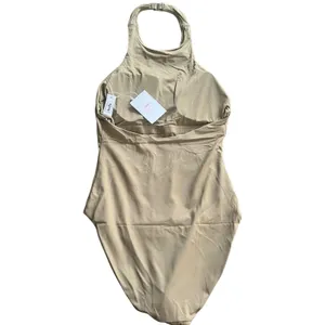 NWT Andie Swim Olive Green Luzon One Piece Halter Neck Swimsuit Sz Medium thumbnail 3