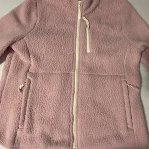 Talbots Petite Pink Sherpa Fleece Full Zip Jacket XL Petite Dusty Rose Pockets thumbnail 2