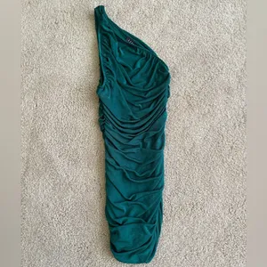 Lioness princess Polly green asymmetrical one shoulder mini ruched dress Xxs thumbnail 6