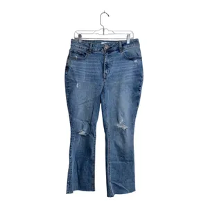 Maurices Kick Boot Ankle High Rise Jeans Medium Wash Ripped Western thumbnail 2