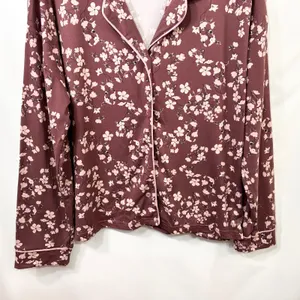 Vince Camuto XL Pajama Set Burgundy Floral Long Sleeve‎ Pants Feminine 651 thumbnail 11