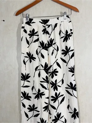 Anine Bing Women’s Owen Pants Pull On Straight Leg in Ivory Daisy S thumbnail 4