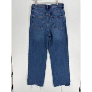 Banana Republic Womens Jeans Ultra High-Rise Wide Leg Raw Hem Blue 27/4‎ thumbnail 3