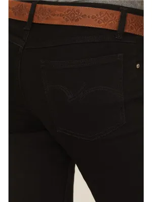 Wrangler Women'S Black Mid Rise Bootcut Jeans thumbnail 4