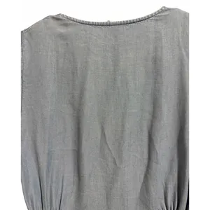 Zara Midi‎ Button UP Dress Lyocell Denim Lightweight V-Neck Women's Size Small thumbnail 4