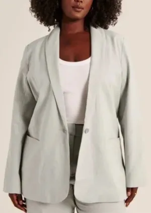 Abercrombie & Fitch Womens Green Linen Blend Blazer Suit Jacket Small thumbnail 1