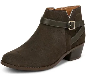 Vionic NWOB Women's Olive Green Suede Ankle Boot with Buckle Strap Size 6.5 thumbnail 1