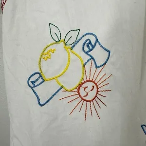Jane‎ and Delancey White Embroidered Fruit Wine Sun Button Up Shirt Beachy Vacay thumbnail 8