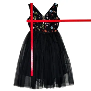 Vissavi Vintage Y2K 8 Tulle Illusion Mesh Dress Embroidered Floral Semi Formal‎ thumbnail 7