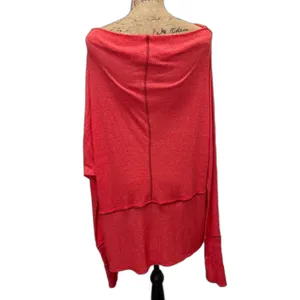 We the Free People London Town Thermal Tunic Top Coral Oversized‎ Size Medium thumbnail 3