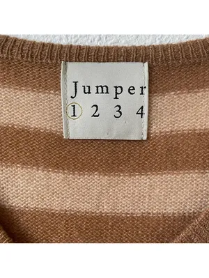 Jumper 1234 100% Cashmere Striped Sweater Brown Size 1 US Small Luxury Colorful thumbnail 4