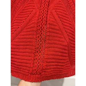 Fever Red Knitted Short Sleeve Top Sweater Size Medium Game Day USA Holiday thumbnail 3