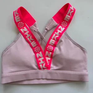 Nike Indy Icon Clash Sports Bra Large Logo Bright Barbie Pink Size Small thumbnail 2
