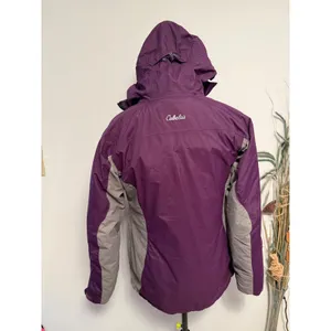 Cabelas Womens Primaloft Insulated Winter ski Jacket Purple Grey Hooded Small S‎ thumbnail 2