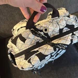 Vera Bradley Floral Black Beige and White Backpack thumbnail 3