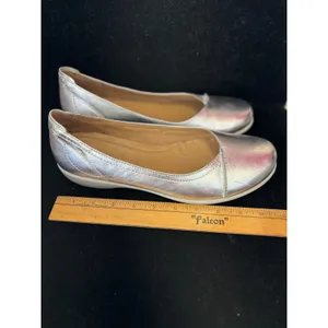 Hotter Robyn II Silver Metallic Leather Ballet Flats Shoes Womens 9.5 US 7.5 UK thumbnail 9