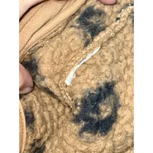Abercrombie & Fitch Soft AF Tan Leopard Sherpa Fleece Zip Jacket Coat Womens M thumbnail 4