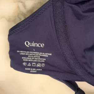 NWOT Quince Women's Italian Demi Bikini Top Navy Blue Size Large thumbnail 6