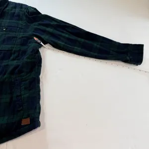 LL Bean Black Watch Scotch Plaid Sherpa Lined Shacket Flannel Jacket Pockets XL thumbnail 9