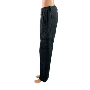 American Eagle Women's Black Stretch Straight Leg Cargo Trousers Jeans Pants 8 thumbnail 2