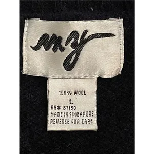 Vintage M.Y. Sportswear Wool Sweater Vest Womens Large Navy Blue Lime Striped thumbnail 2