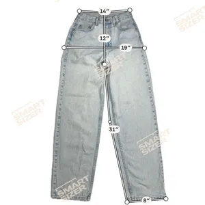 BDG Urban Outfitters High Rise Baggy Jeans Light Wash Wide Leg Denim Size 28 thumbnail 9