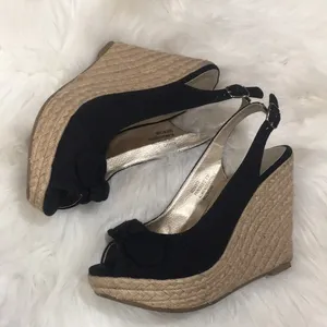 Me too black canvas wedges thumbnail 2