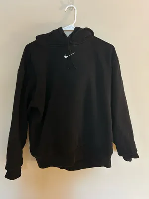 Nike Black Hoodie Sweatshirt Logo Swoosh thumbnail 2