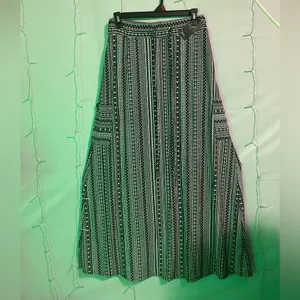 Striped Black and White Maxi Skirt thumbnail 2